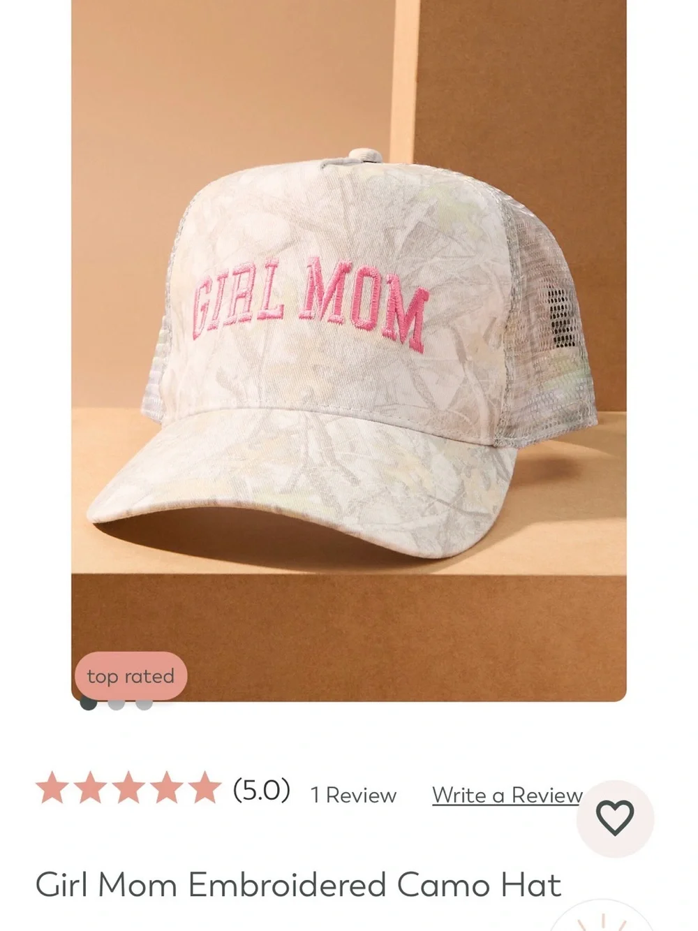 Altard State Girl Mom Pink Embroidered Camo Cap